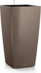 LECHUZA CUBICO PREMIUM 30 - Plantenbak - met uitneembare binnenbak - met bewateringssysteem - ALL-IN-ONE set met LECHUZA-PON - taupe hoogglans