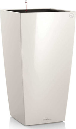 LECHUZA CUBICO PREMIUM 30 - Plantenbak - met uitneembare binnenbak - met bewateringssysteem - ALL-IN-ONE set met LECHUZA-PON - hoogglans wit