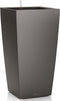LECHUZA CUBICO PREMIUM 30 - Plantenbak - met uitneembare binnenbak - met bewateringssysteem - ALL-IN-ONE set met LECHUZA-PON - antraciet metallic