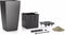 LECHUZA CUBICO PREMIUM 30 - Plantenbak - met uitneembare binnenbak - met bewateringssysteem - ALL-IN-ONE set met LECHUZA-PON - taupe hoogglans