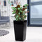 LECHUZA CUBICO PREMIUM 30 - Plantenbak - met uitneembare binnenbak - met bewateringssysteem - ALL-IN-ONE set met LECHUZA-PON - taupe hoogglans