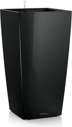 LECHUZA CUBICO PREMIUM 50 - Plantenbak - met uitneembare binnenbak - met bewateringssysteem - ALL-IN-ONE set met LECHUZA-PON - zwart hoogglans