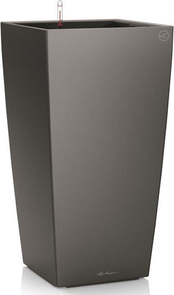LECHUZA CUBICO PREMIUM 50 - Plantenbak - met uitneembare binnenbak - met bewateringssysteem - ALL-IN-ONE set met LECHUZA-PON - antraciet metallic