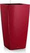 LECHUZA CUBICO PREMIUM 50 - Plantenbak - met uitneembare binnenbak - met bewateringssysteem - ALL-IN-ONE set met LECHUZA-PON - scharlakenrood hoogglans