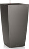 LECHUZA CUBICO PREMIUM 50 - Plantenbak - met uitneembare binnenbak - met bewateringssysteem - ALL-IN-ONE set met LECHUZA-PON - antraciet metallic