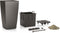 LECHUZA CUBICO PREMIUM 50 - Plantenbak - met uitneembare binnenbak - met bewateringssysteem - ALL-IN-ONE set met LECHUZA-PON - antraciet metallic