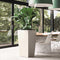 LECHUZA CUBICO PREMIUM 50 - Plantenbak - met uitneembare binnenbak - met bewateringssysteem - ALL-IN-ONE set met LECHUZA-PON - wit hoogglans