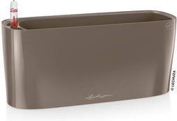 LECHUZA DELTA PREMIUM 10 - Plantenbak - met uitneembare binnenbak - met bewateringssysteem - ALL-IN-ONE set met LECHUZA-PON - taupe hoogglans