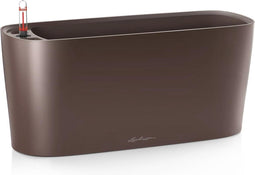 LECHUZA DELTA PREMIUM 20 - Plantenbak - met uitneembare binnenbak - met bewateringssysteem - ALL-IN-ONE set met LECHUZA-PON - Espresso metallic