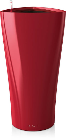 LECHUZA DELTA PREMIUM 40 - Plantenbak - met uitneembare binnenbak - met bewateringssysteem - ALL-IN-ONE set met LECHUZA-PON - scharlakenrood hoogglans
