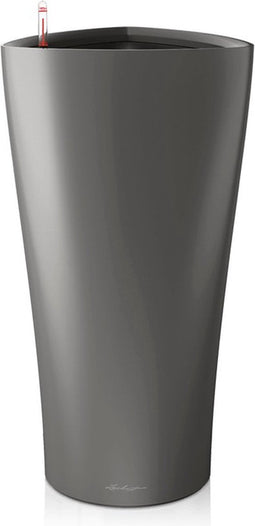 LECHUZA DELTA PREMIUM 40 - Plantenbak - met uitneembare binnenbak - met bewateringssysteem - ALL-IN-ONE set met LECHUZA-PON - antraciet metallic