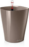 LECHUZA DELTINI - Plantenbak - met uitneembare binnenbak - met bewateringssysteem - ALL-IN-ONE set met LECHUZA-PON - taupe hoogglans
