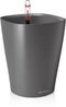 LECHUZA DELTINI - Plantenbak - met uitneembare binnenbak - met bewateringssysteem - ALL-IN-ONE set met LECHUZA-PON - antraciet metallic