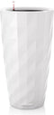 LECHUZA DIAMANTE Premium 40 - Plantenbak - met uitneembare binnenbak - met bewateringssysteem - ALL-IN-ONE set met LECHUZA-PON - wit hoogglans