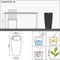 LECHUZA DIAMANTE Premium 40 - Plantenbak - met uitneembare binnenbak - met bewateringssysteem - ALL-IN-ONE set met LECHUZA-PON - mat wit
