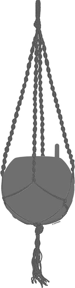 LECHUZA Macramé BOHO 90 - Plantenhanger - 85 cm lengte - antraciet