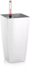 LECHUZA MAXI-CUBI - Premium tafelpot - Plantenbak - met uitneembare binnenbak - met bewateringssysteem - ALL-IN-ONE set met LECHUZA-PON - wit hoogglans