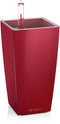 LECHUZA MINI-CUBI - Premium tafelpot - Plantenbak - met uitneembare binnenbak - met bewateringssysteem - ALL-IN-ONE set met LECHUZA-PON - scharlakenrood hoogglans