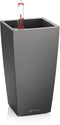 LECHUZA MINI-CUBI - Premium tafelpot - Plantenbak - met uitneembare binnenbak - met bewateringssysteem - ALL-IN-ONE set met LECHUZA-PON - antraciet metallic