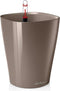 LECHUZA MINI DELTINI - Plantenbak - met uitneembare binnenbak - met bewateringssysteem - ALL-IN-ONE set met LECHUZA-PON - taupe hoogglans