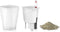 LECHUZA MINI DELTINI - Plantenbak - met uitneembare binnenbak - met bewateringssysteem - ALL-IN-ONE set met LECHUZA-PON - taupe hoogglans