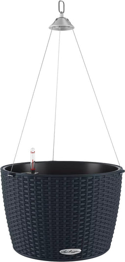 LECHUZA NIDO Cottage 35 - Plantenbak - met uitneembare binnenbak - met bewateringssysteem - ALL-IN-ONE set met LECHUZA-PON - grafietzwart