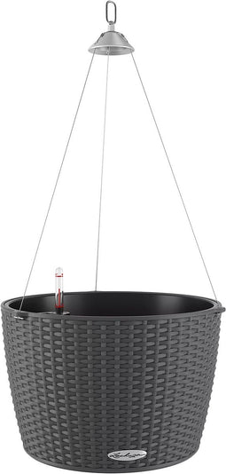 LECHUZA NIDO Cottage 35 - Plantenbak - met uitneembare binnenbak - met bewateringssysteem - ALL-IN-ONE set met LECHUZA-PON - graniet