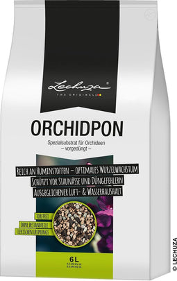 LECHUZA ORCHIDPON - plantensubstraat 6 liter - orchideeënsubstraat voor orchideeën en soortgelijke planten - Voorbemest voor 6 tot 8 maanden - ALTIJD BETER DAN AARDE!