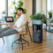 LECHUZA PILA Color STICK - Plantenbak - met uitneembare binnenbak - met bewateringssysteem - ALL-IN-ONE set met LECHUZA-PON - lichtgrijs