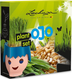 LECHUZA Playmobil OJO - Set met organisch tarwegraszaad en plantplaat en lont en LECHUZA-PON - voor OJO educatieve bloempot (zonder plantenbak!)