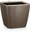 LECHUZA QUADRO Premium LS 21 - Plantenbak - met uitneembare binnenbak - met bewateringssysteem - ALL-IN-ONE set met LECHUZA-PON - taupe hoogglans