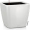 LECHUZA QUADRO Premium LS 21 - Plantenbak - met uitneembare binnenbak - met bewateringssysteem - ALL-IN-ONE set met LECHUZA-PON - wit hoogglans