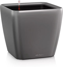 LECHUZA QUADRO Premium LS 21 - Plantenbak - met uitneembare binnenbak - met bewateringssysteem - ALL-IN-ONE set met LECHUZA-PON - antraciet metallic