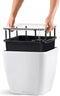 LECHUZA QUADRO Premium LS 21 - Plantenbak - met uitneembare binnenbak - met bewateringssysteem - ALL-IN-ONE set met LECHUZA-PON - wit hoogglans