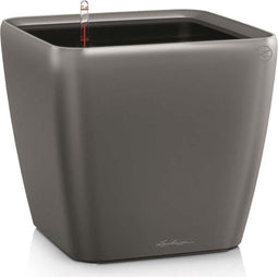 LECHUZA QUADRO Premium LS 28 - Plantenbak - met uitneembare binnenbak - met bewateringssysteem - ALL-IN-ONE set met LECHUZA-PON - antraciet metallic