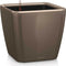 LECHUZA QUADRO Premium LS 28 - Plantenbak - met uitneembare binnenbak - met bewateringssysteem - ALL-IN-ONE set met LECHUZA-PON - taupe hoogglans