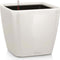 LECHUZA QUADRO Premium LS 28 - Plantenbak - met uitneembare binnenbak - met bewateringssysteem - ALL-IN-ONE set met LECHUZA-PON - wit hoogglans