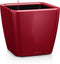 LECHUZA QUADRO Premium LS 35 - Plantenbak - met uitneembare binnenbak - met bewateringssysteem - ALL-IN-ONE set met LECHUZA-PON - scharlakenrood hoogglans