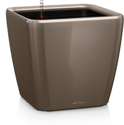 LECHUZA QUADRO Premium LS 43 - Plantenbak - met uitneembare binnenbak - met bewateringssysteem - ALL-IN-ONE set met LECHUZA-PON - taupe hoogglans