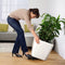 LECHUZA QUADRO Premium LS 43 - Plantenbak - met uitneembare binnenbak - met bewateringssysteem - ALL-IN-ONE set met LECHUZA-PON - wit hoogglans