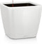 LECHUZA QUADRO Premium LS 50 - Plantenbak - met uitneembare binnenbak - met bewateringssysteem - ALL-IN-ONE set met LECHUZA-PON - wit hoogglans