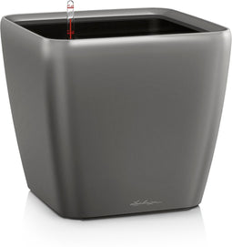 LECHUZA QUADRO Premium LS 50 - Plantenbak - met uitneembare binnenbak - met bewateringssysteem - ALL-IN-ONE set met LECHUZA-PON - antraciet metallic