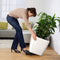 LECHUZA QUADRO Premium LS 50 - Plantenbak - met uitneembare binnenbak - met bewateringssysteem - ALL-IN-ONE set met LECHUZA-PON - zwart hoogglans