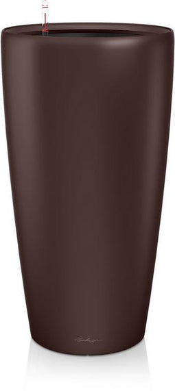 LECHUZA RONDO PREMIUM 32 - Plantenbak - met uitneembare binnenbak - met bewateringssysteem - ALL-IN-ONE set met LECHUZA-PON - antraciet metallic