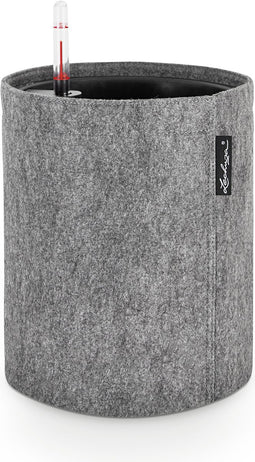 LECHUZA TRENDCOVER 32 VILT - Plantenbak - met uitneembare binnenbak - met bewateringssysteem - ALL-IN-ONE set met LECHUZA-PON - dark grey