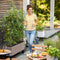 LECHUZA TRIO COTTAGE 30 - Plantenbak - met uitneembare binnenbakken - met bewateringssysteem - ALL-IN-ONE set met LECHUZA-PON - grafietzwart