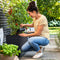 LECHUZA TRIO COTTAGE 30 - Plantenbak - met uitneembare binnenbakken - met bewateringssysteem - ALL-IN-ONE set met LECHUZA-PON - licht grijs