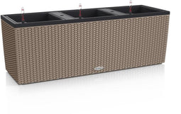 LECHUZA TRIO COTTAGE 40 - Plantenbak - met uitneembare binnenbak - met bewateringssysteem - ALL-IN-ONE set met LECHUZA-PON - zandbruin