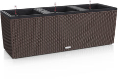 LECHUZA TRIO COTTAGE 40 - Plantenbak - met uitneembare binnenbakken - met bewateringssysteem - ALL-IN-ONE set met LECHUZA-PON - mokka