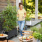 LECHUZA TRIO STONE 30 - Plantenbak - met uitneembare binnenbakken - met bewateringssysteem - ALL-IN-ONE set met LECHUZA-PON - grafietzwart